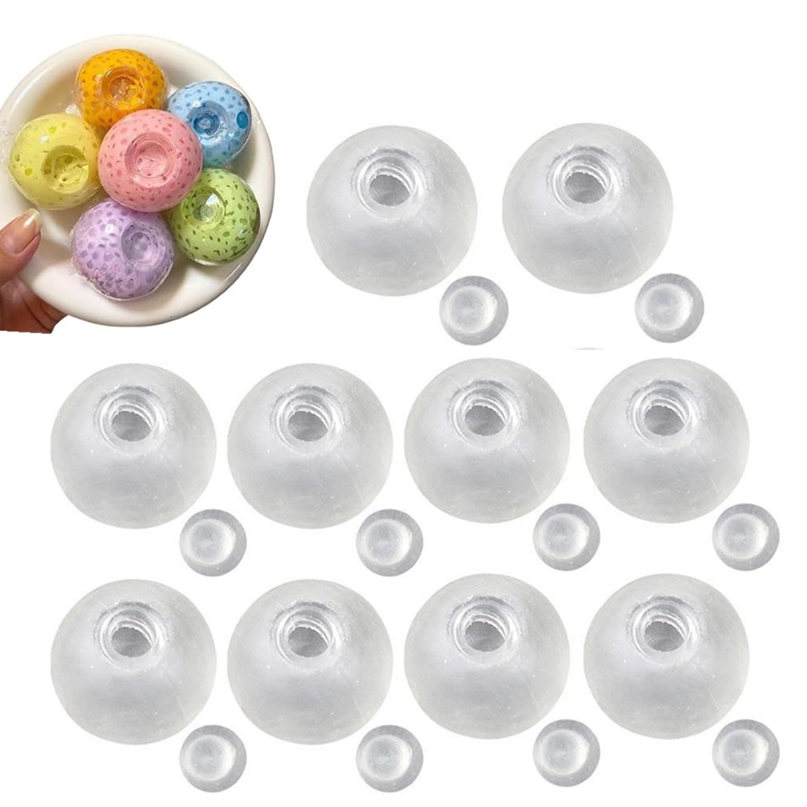 10Pcs DIY Stress Ball Making Kit, Blank Stress Ball Skins for Adults and Kids,Empty Pressure Ball DIY Kits, Vacuum Squeezing Fidget Toy for ASMR Sensory Play, Homemade Stress Relief Gift