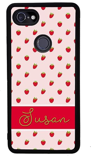 Miniatura 5 de Strawberry Fruit Pattern Personalized Black Rubber Phone Case Compatible With Google Pixel 10, 10 Pro, 10 Pro XL, 9a, 9 Pro, Pixel 9, Pixel 9 Pro
