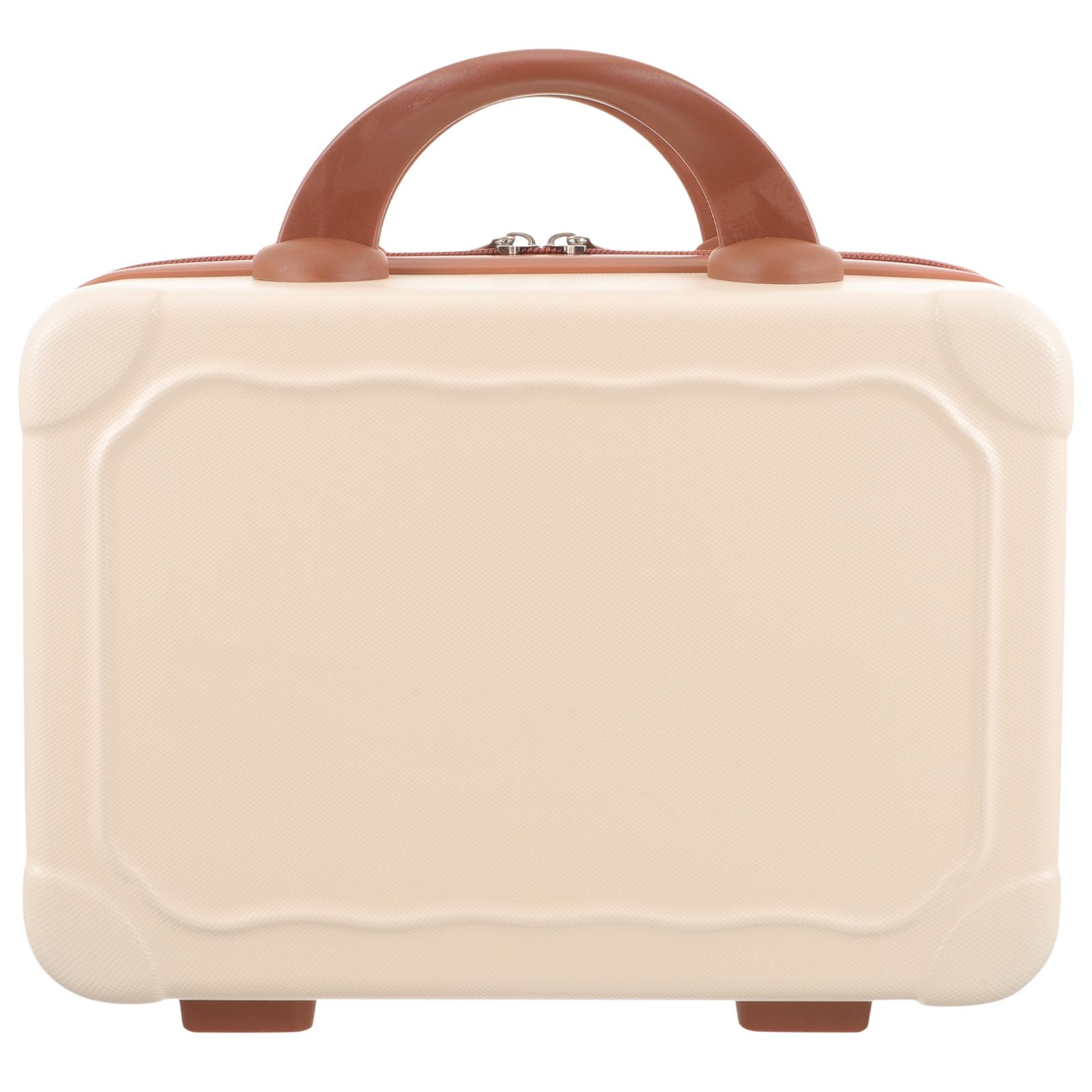 Healvian Beauty Case da Viaggio Donna in Abs Leggero Grande Capacità e Design Elegante, Astuccio Portatrucchi Beige per Viaggi e Conservazione