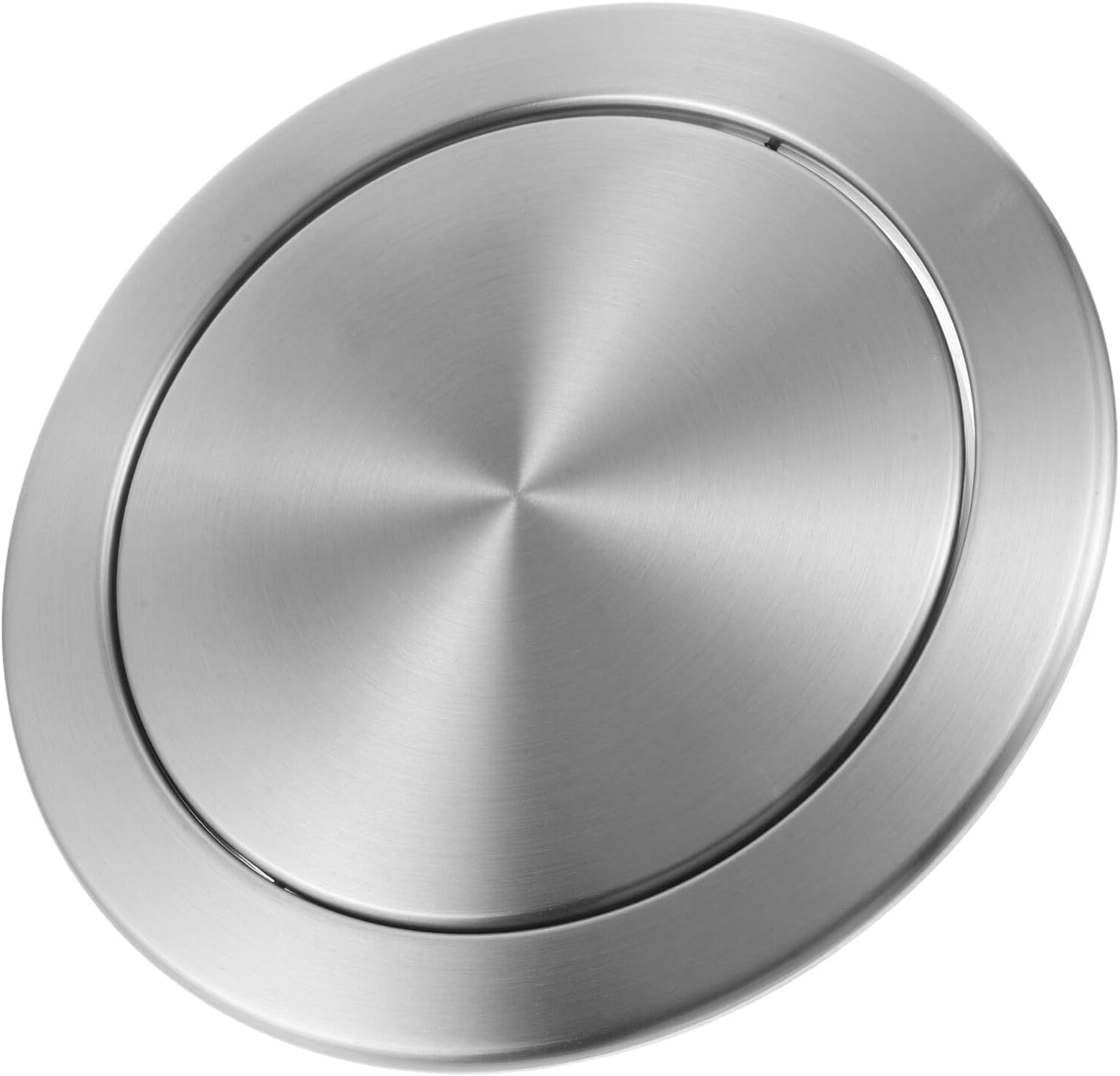 Toyvian Stainless Steel Embedded Trash Can Lid for Countertop Recessed Waste Bins, Swing Cover for Kitchen and Bathroom Cabinet Trash Chute, Fits 22-25cm Diameter Openings