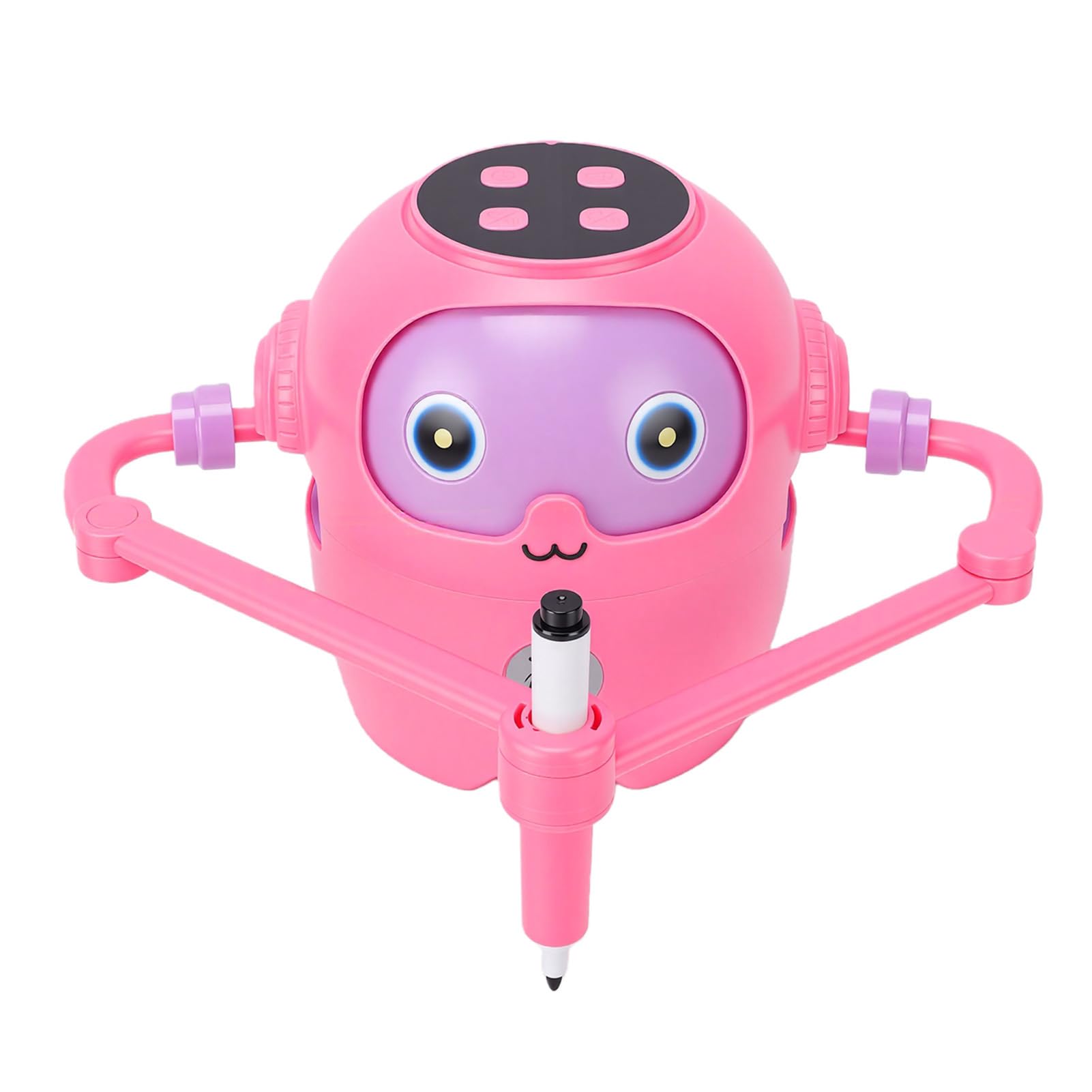 ASHATA Robot de Dibujo Interactivo Inteligente para Niños, para Aprender y Jugar, Plástico de 4,72x3,94x3,94 Pulgadas con 58 Tarjetas (Pink)