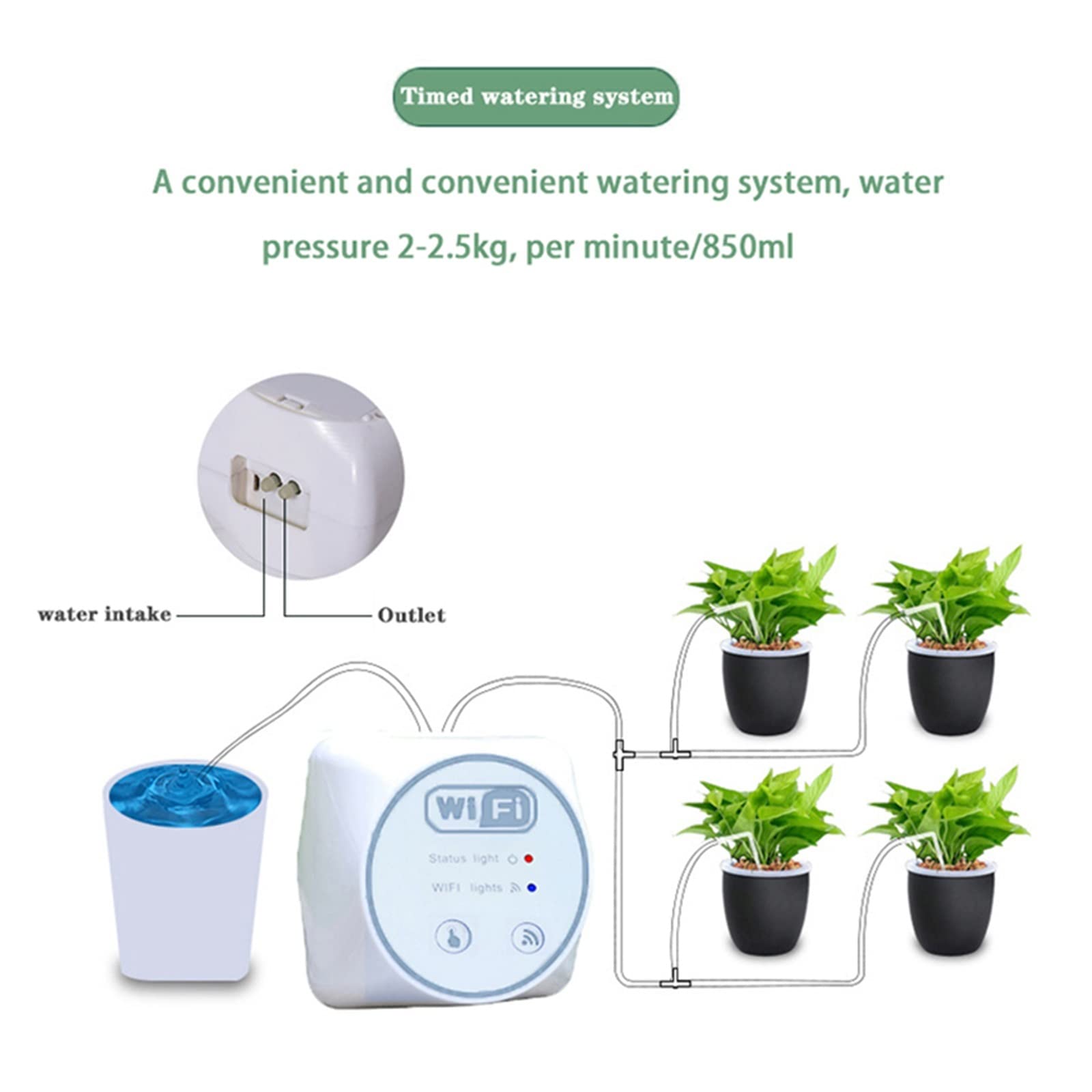 Kit di irrigazione a goccia automatica WIFI di irrigazione a goccia automatica Intelligente Garden Mobile Control Timer Dispositivo di irrigazione for irrigazione in pentola 15/20 per Piante in Vaso d
