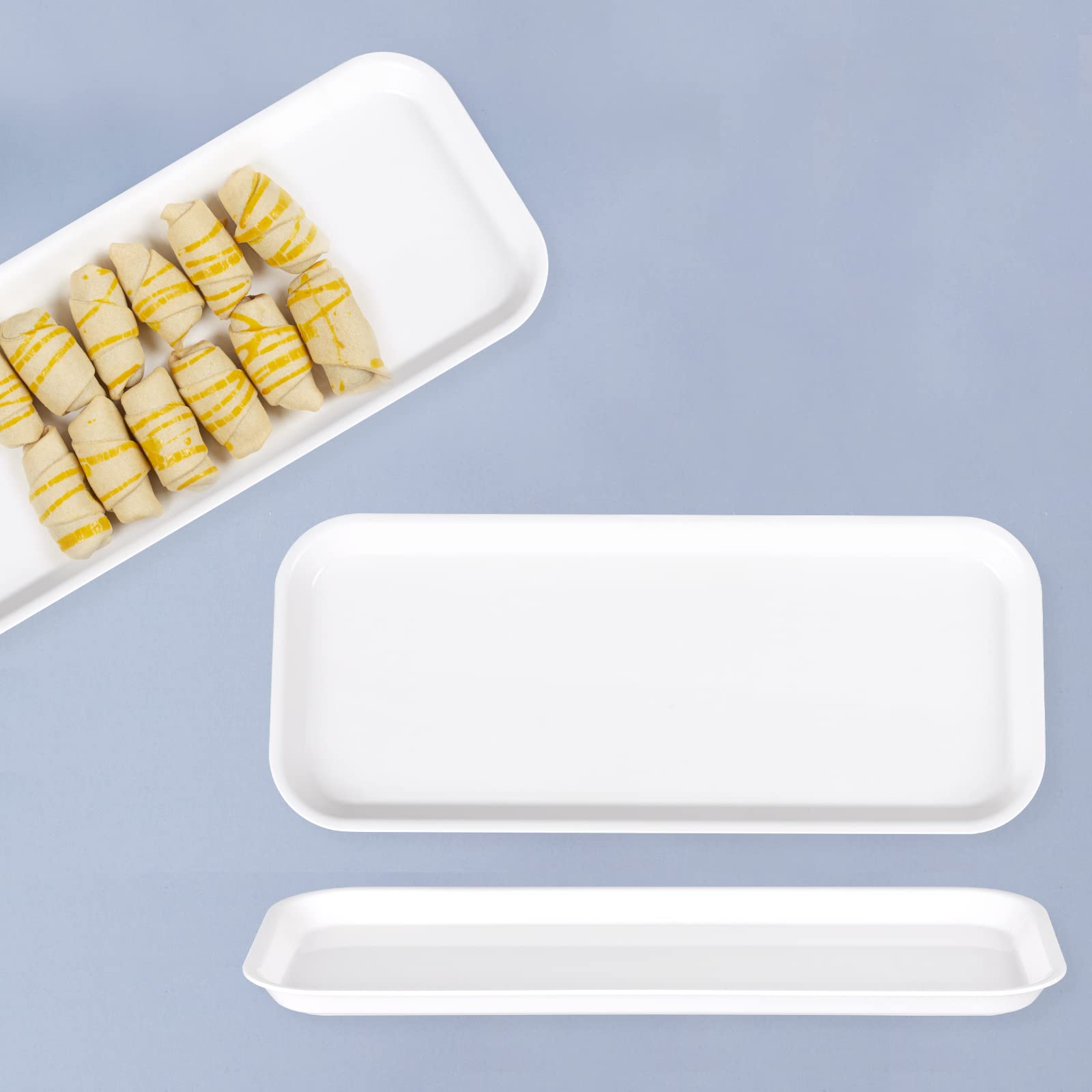 Asking Lot De 4 Plateau De Service Rectangulaire En Plastique, Plateau