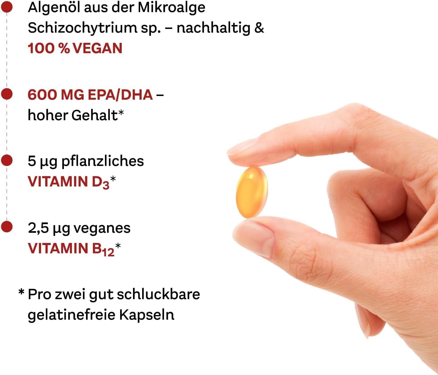 Doppelherz system OMEGA-3 PFLANZLICH – Algenöl – Vitamin D als Beitrag für die normale Funktion des Immunsystems – 2 x 120 Kapseln