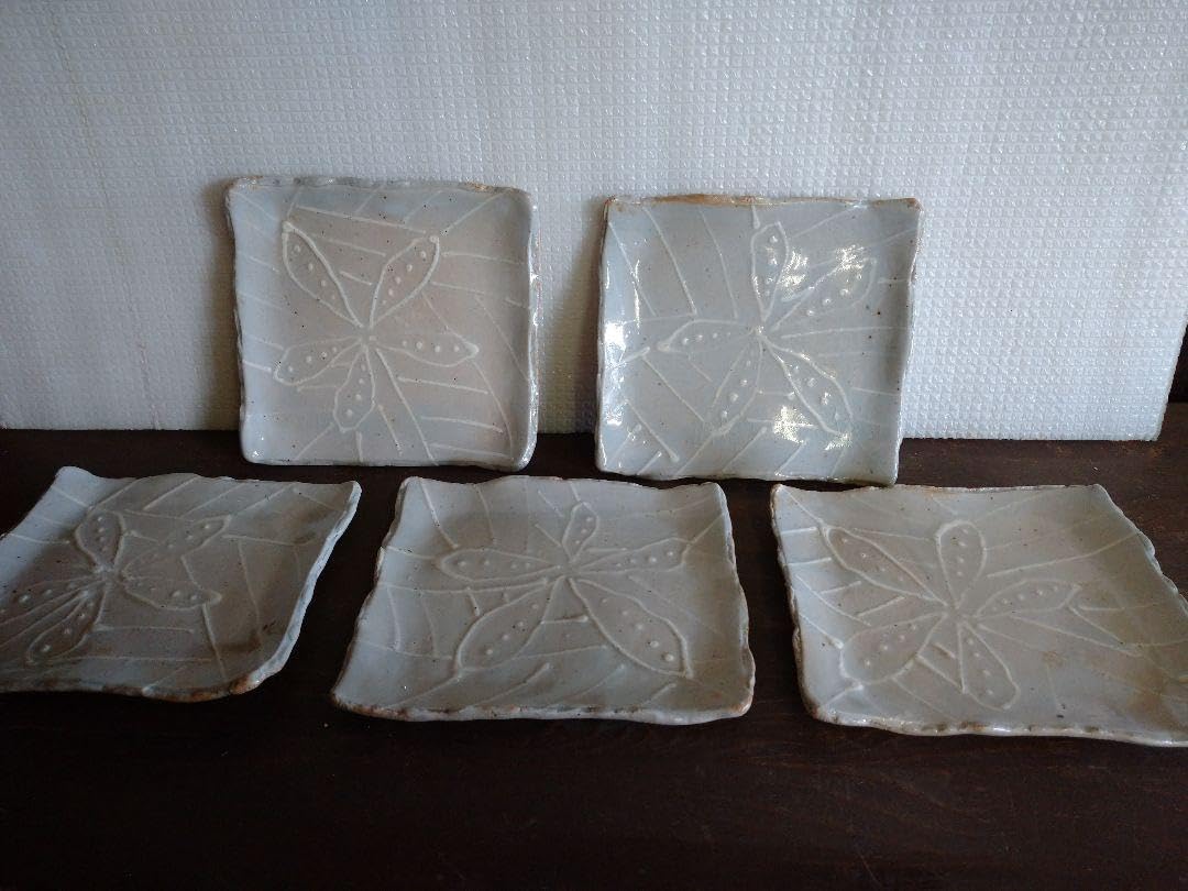 Mashiko Ware Square Plate, Set of 5