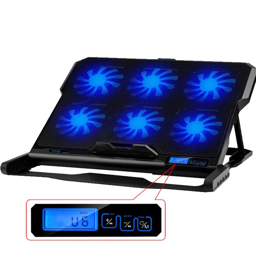 Pad di raffreddamento del laptop, dispositivo di raffreddamento del computer portatile con 6 ventilatori silenziosi for laptop da 17 pollici del ventilatore di raffreddamento del laptop, portati