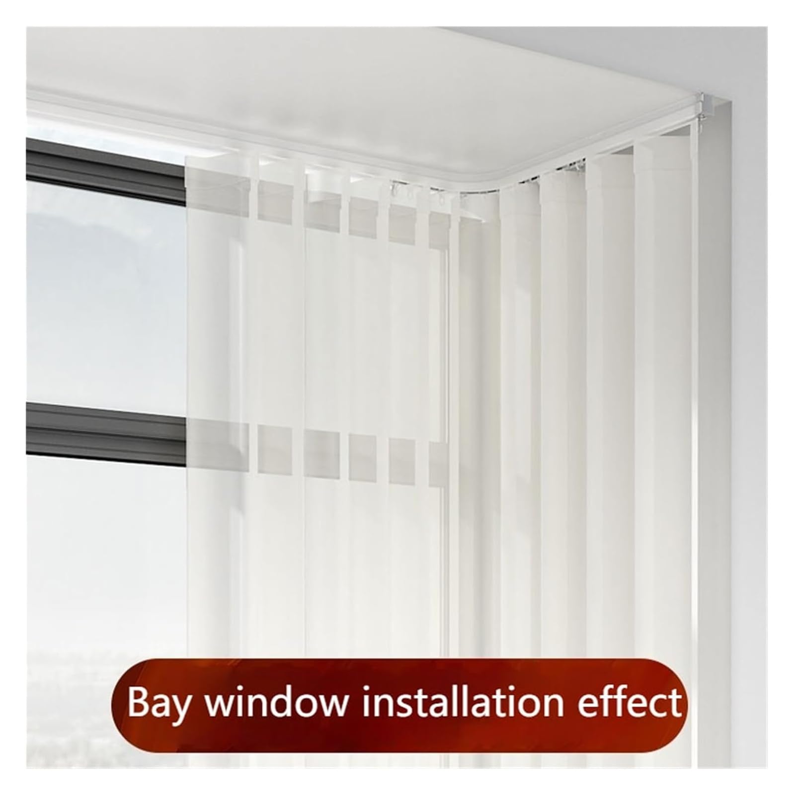 Binario flessibile per tende per finestre a bovindo, asta curva da 3 m, montaggio a parete/soffitto, in alluminio, con ganci e accessori, soluzione elegante per bagni e spazi abitativi