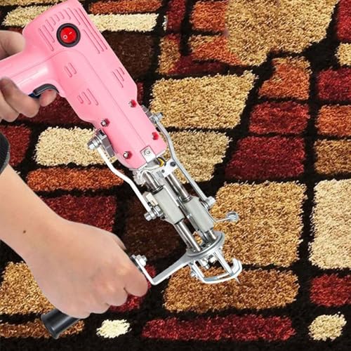 Pistola eléctrica para mechones, máquina de mechones de pelo cortado, 5-45 puntadas/segundo, longitud ajustable de 7 a 19 mm, ideal para alfombras, tapetes de suelo, colgantes de pared, cojines de