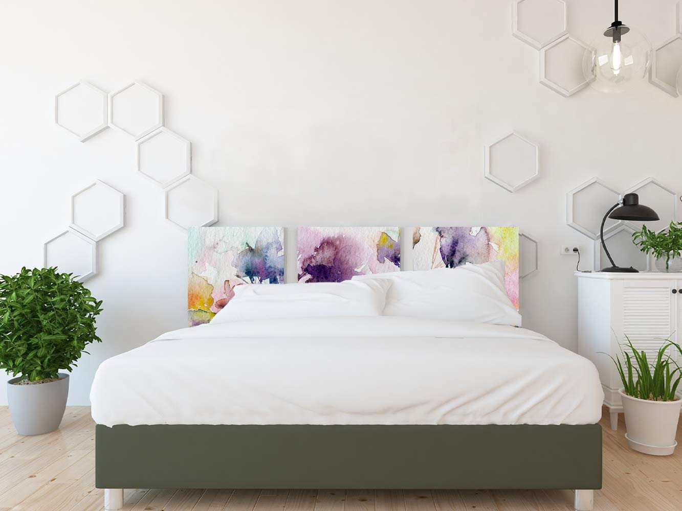 Oedim Tête de lit en Aluminium avec réserve de luminosité Fleurs 30 x 30 cm Article décoratif de Chambres, têtes de lit, élégantes, innovantes, têtes de lit de dernière Technologie, Modernes 150cm