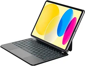 Capa com Teclado para iPad de 11ª geração A16 (2025) / iPad de 10ª geração de 10,9" (2022), Design Magnético Flutuante em Liga de Alumínio Leve com Trackpad, Teclado com Layout Português, Preta