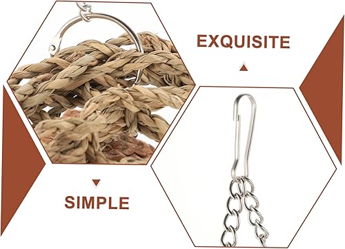 Miniatura 6 de Balacoo Hamaca para loros, jaula de pájaros, juguete de loro, juguetes para pájaros pequeños, juguetes de columpio de hierba marina, Jaulas para