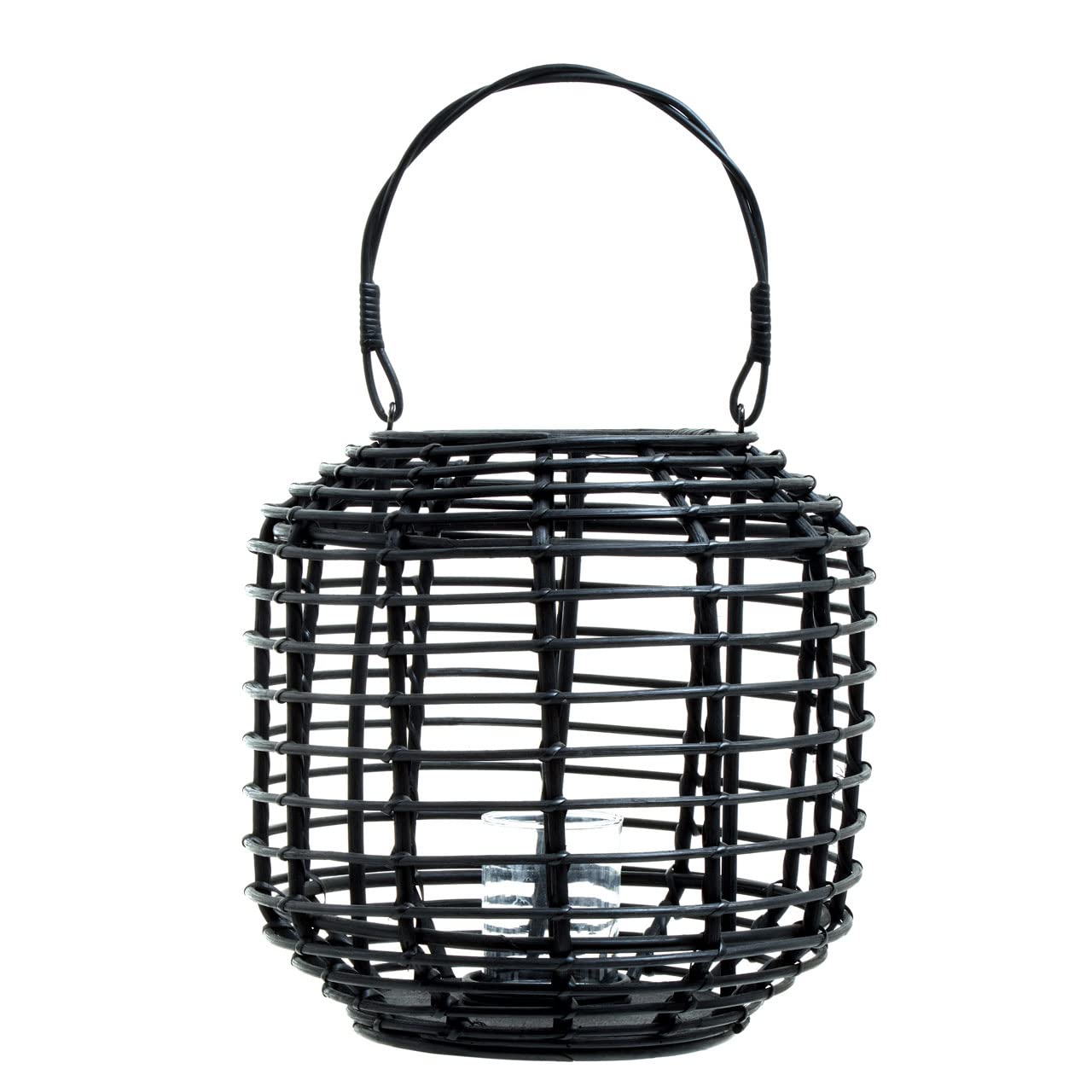 Premier Housewares Sleek And Sturdy Candle Holder, Sustainable Rounded Candle Holder, Contemporary Candlestick Holder Black