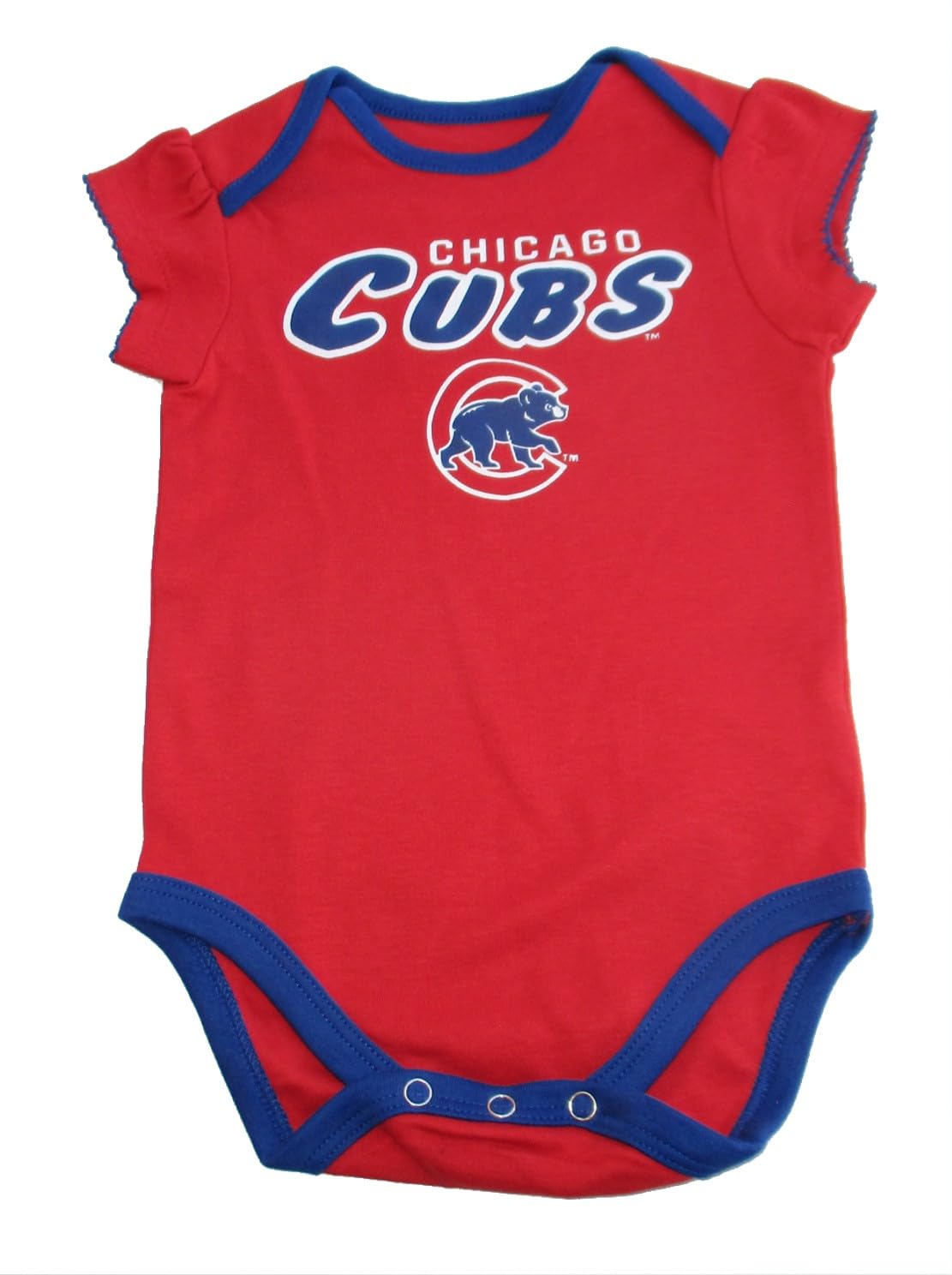 VF Chicago Cubs Girl's Team Logo Infant Creeper Bodysuit - Team Colors (Red, 3-6 Months, Chicago Cubs)
