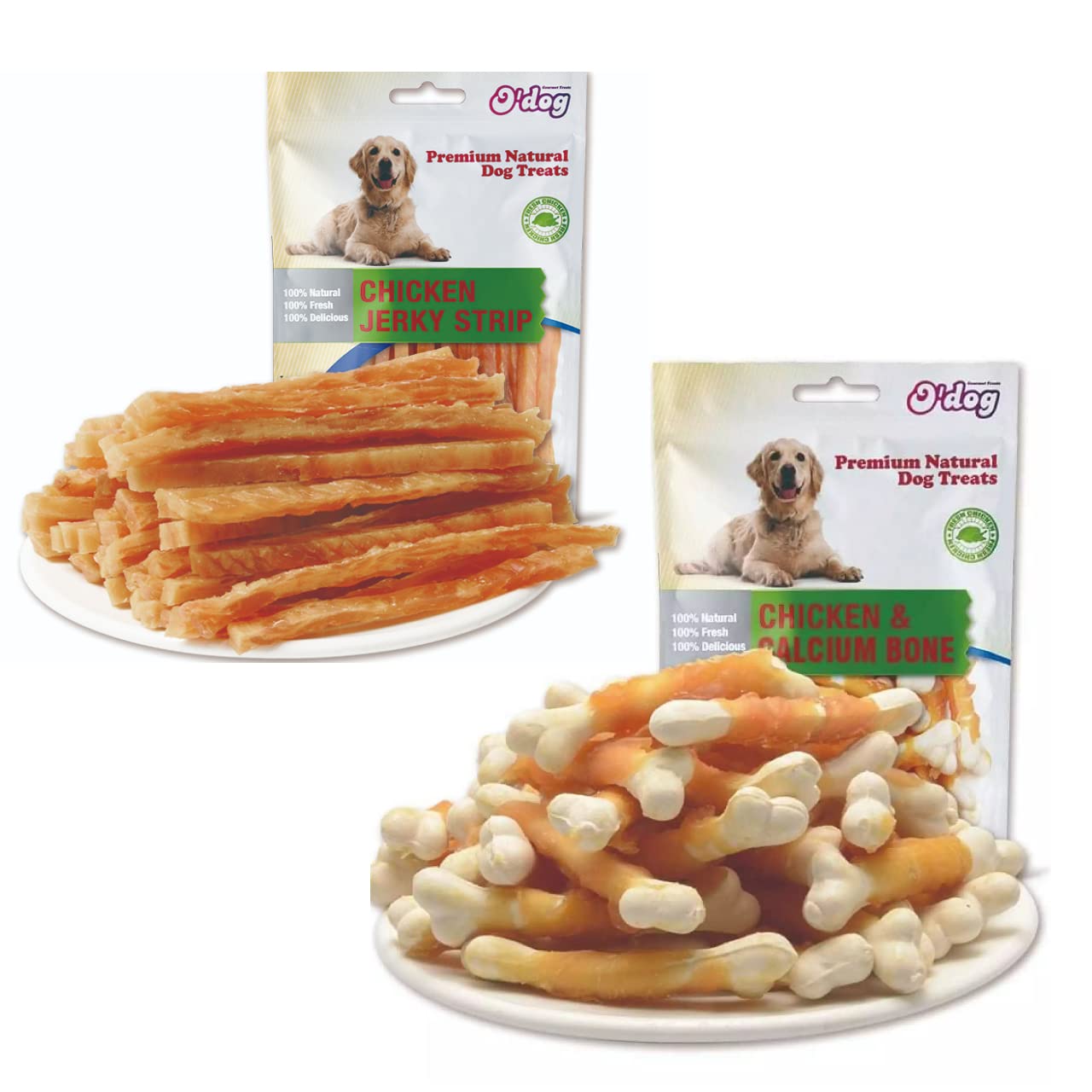 ODog Chicken Jerky Strips & White Calcium Bone Treats for Dog (Flavor 2 Pack,Combo Set 100g) (B09KBVBDNC) Amazon Price History, Amazon Price Tracker