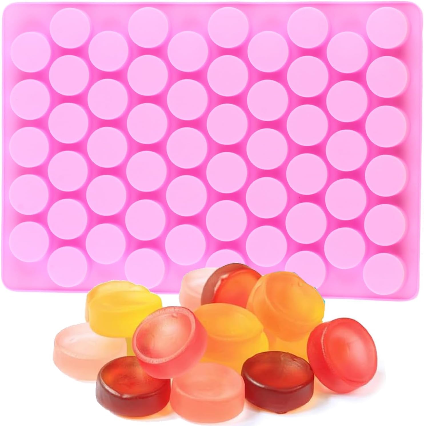 Round Silicone Gummy Mould Chocolate Candy Molds Jelly Homemade Treats Apple Cider Vinegar Gummies Hard Candy Ice Cubes Caramels Lacquer Seal Candle Making Supplies Aromatherapy Clay Wax Mold-image-43