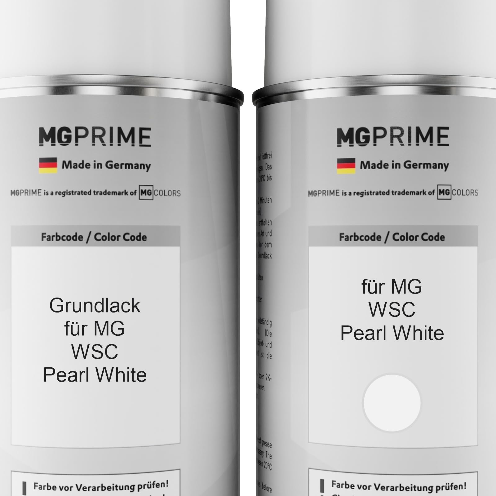 MG PRIME Bombolette spray di Vernice per auto per MG WSC Pearl White +2K | Kit vernice di fondo + base + trasparente 2K, bombolette spray 400ml