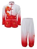 Kids Boys Girls Kung Fu Tops and Jogger Pants Belt Set Martial Arts Performances Costume Tai Chi Clothes