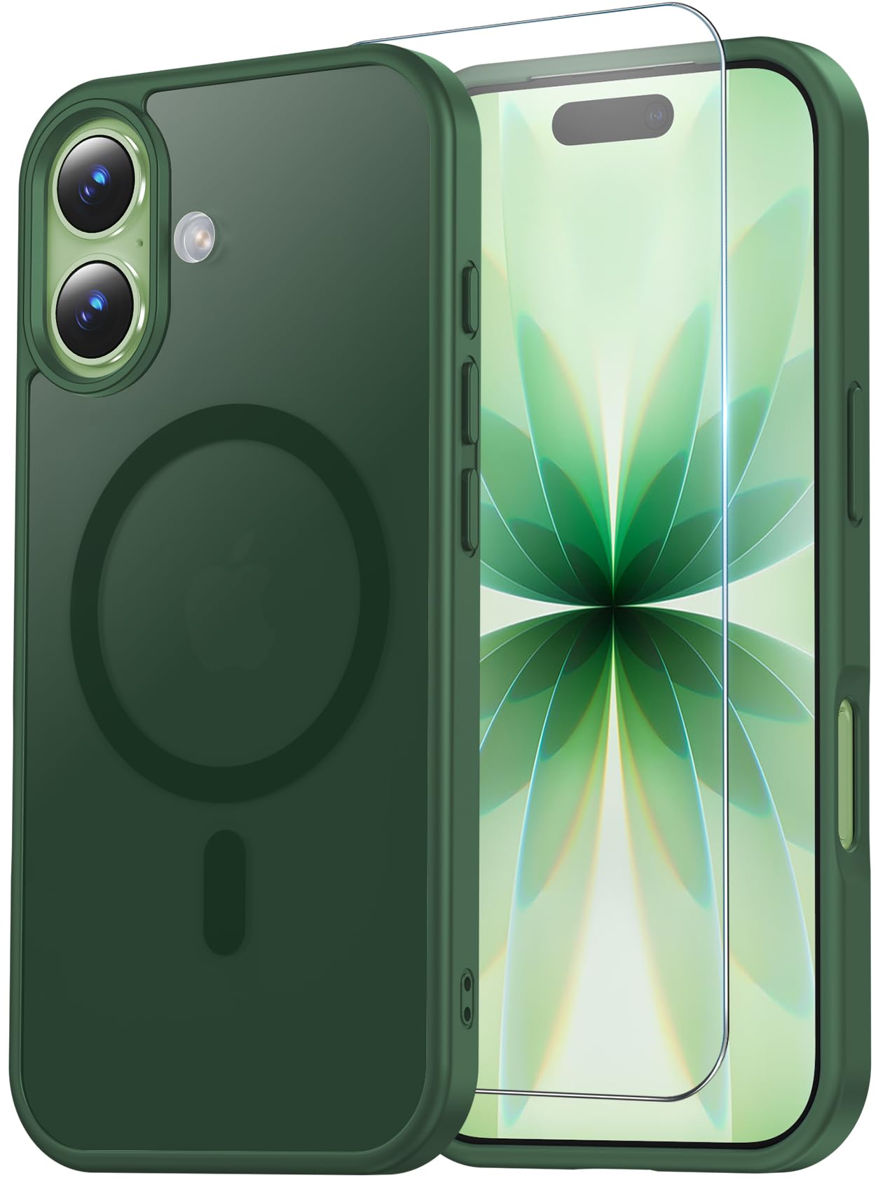 Temdan for iPhone 17 Case with Screen Protector Alpine Green