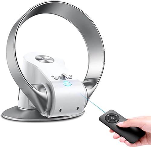Ventiladores montados en la pared, ventilador de pared sin aspas de 12 pulgadas con control remoto, ventilador de escritorio sin aspas para el