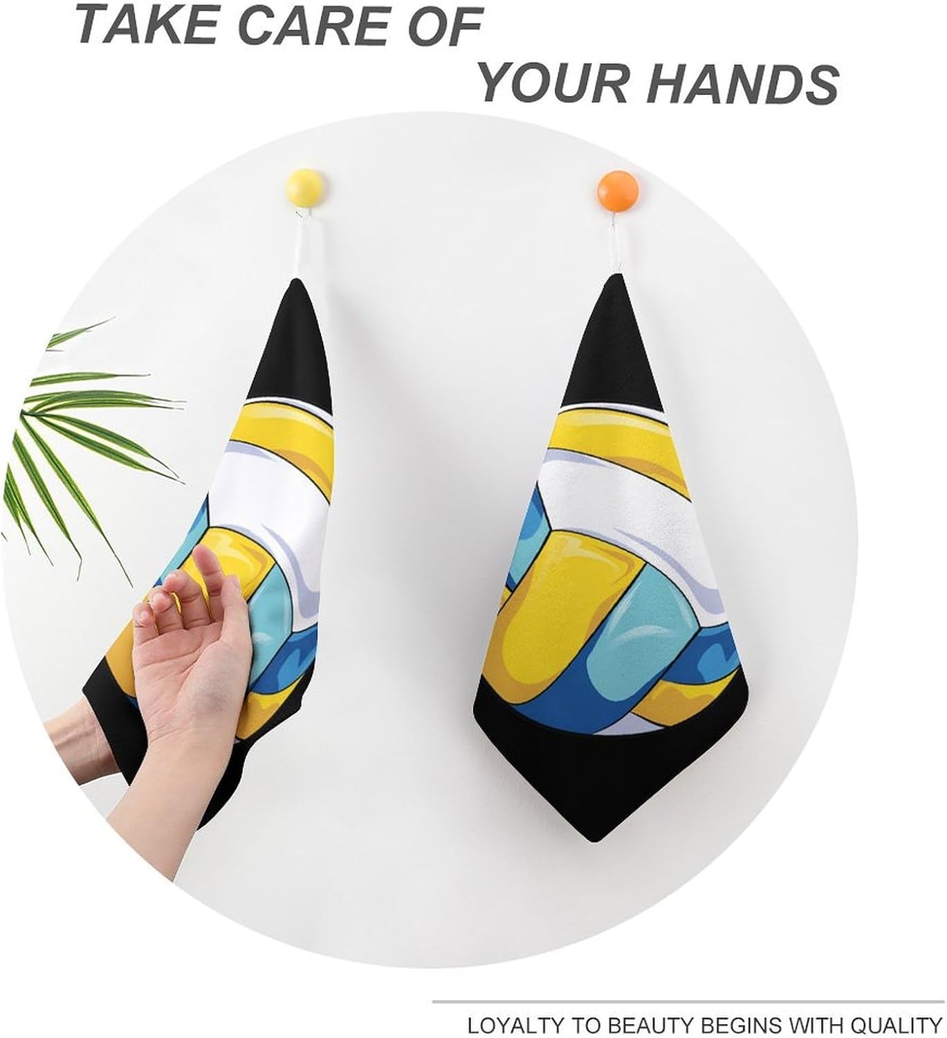 Volleyball Mom Microfiber Hand Towels for Bathroom Soft Absorbent Bath Kitchen Towel with Hanging Loop 4PCS