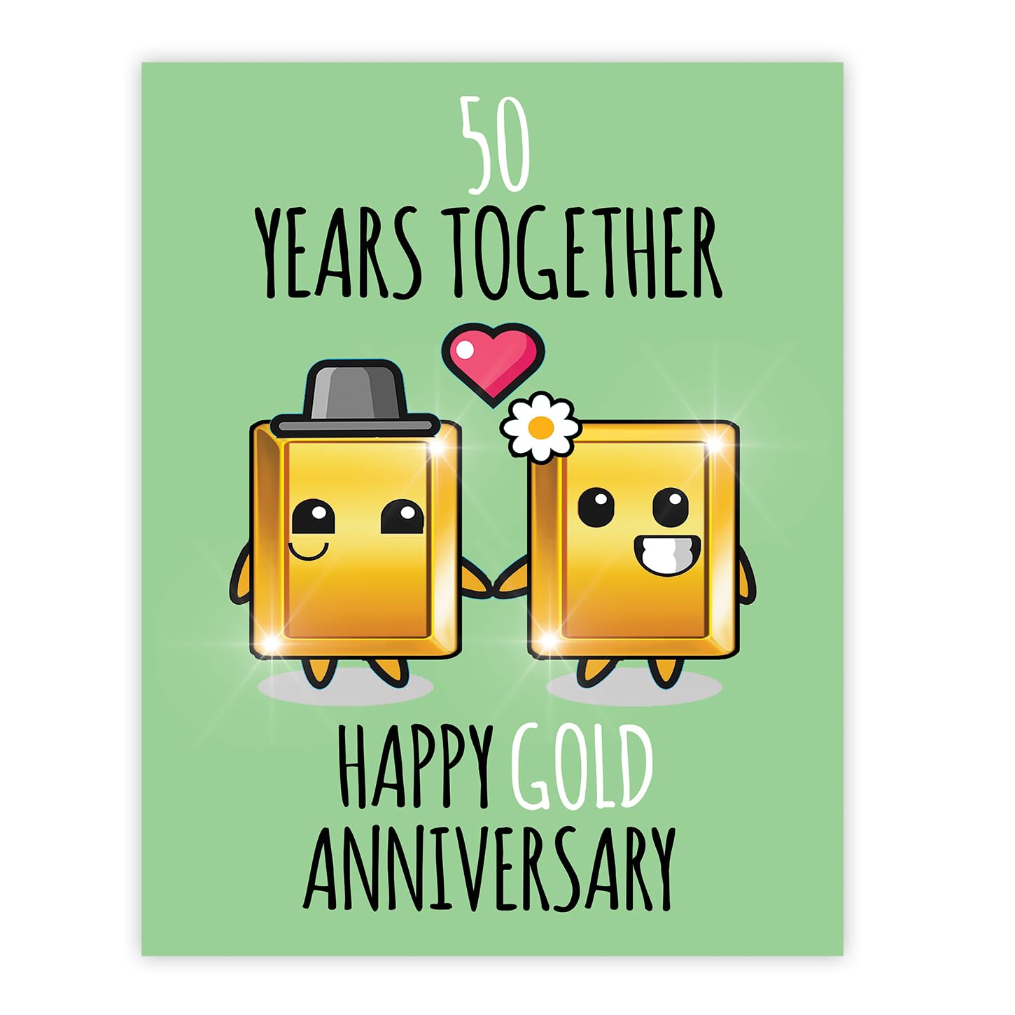 Stuff4 50th Anniversary Poster Unframed - 50 Years Together - Happy 50th Wedding Anniversary Cute Gifts for Husband Wife Companion Partner, 8x10 Inch Anniversaries Posters