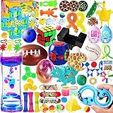 72 Pcs Fidget Toys Pack Party Favors for Kids Adults, Anxiety and Stress Relief Fidgets Sensory Toy Carnival Treasure Classroom Prizes Stocking Stuffers Treasure Box Pinata Goodie Bag Fillers