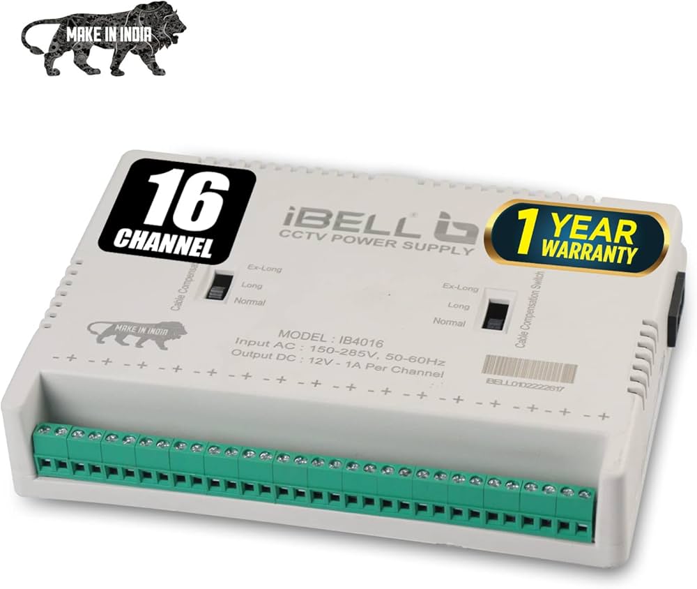 iBELL 4016 16 Channel SMPS for CCTV Output 150-285 V, Power Supply iBELL 4016 16 Channel SMPS for CCTV Output 150-285 V, Power Supply