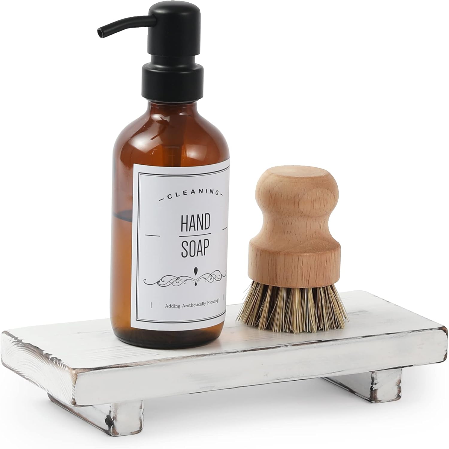 Wood Pedestal Soap Stand, Farmhouse Wood Riser, Soap Dish Holder Decor for Bathroom Kitchen, Soap Tray, Rustic Candle Plant Holder, Counter Decor, Display Rectangular Decorative (Antique Walnut) : Home & Kitchen