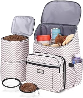 BAGLHER Travel Dog Backpack - Detachable Travel Dog Food Container for Pet Supplies Dog Gear Backpack,Dog Bag for Traveling with 2 Silicone Collapsible Bowls and 2 Food Baskets