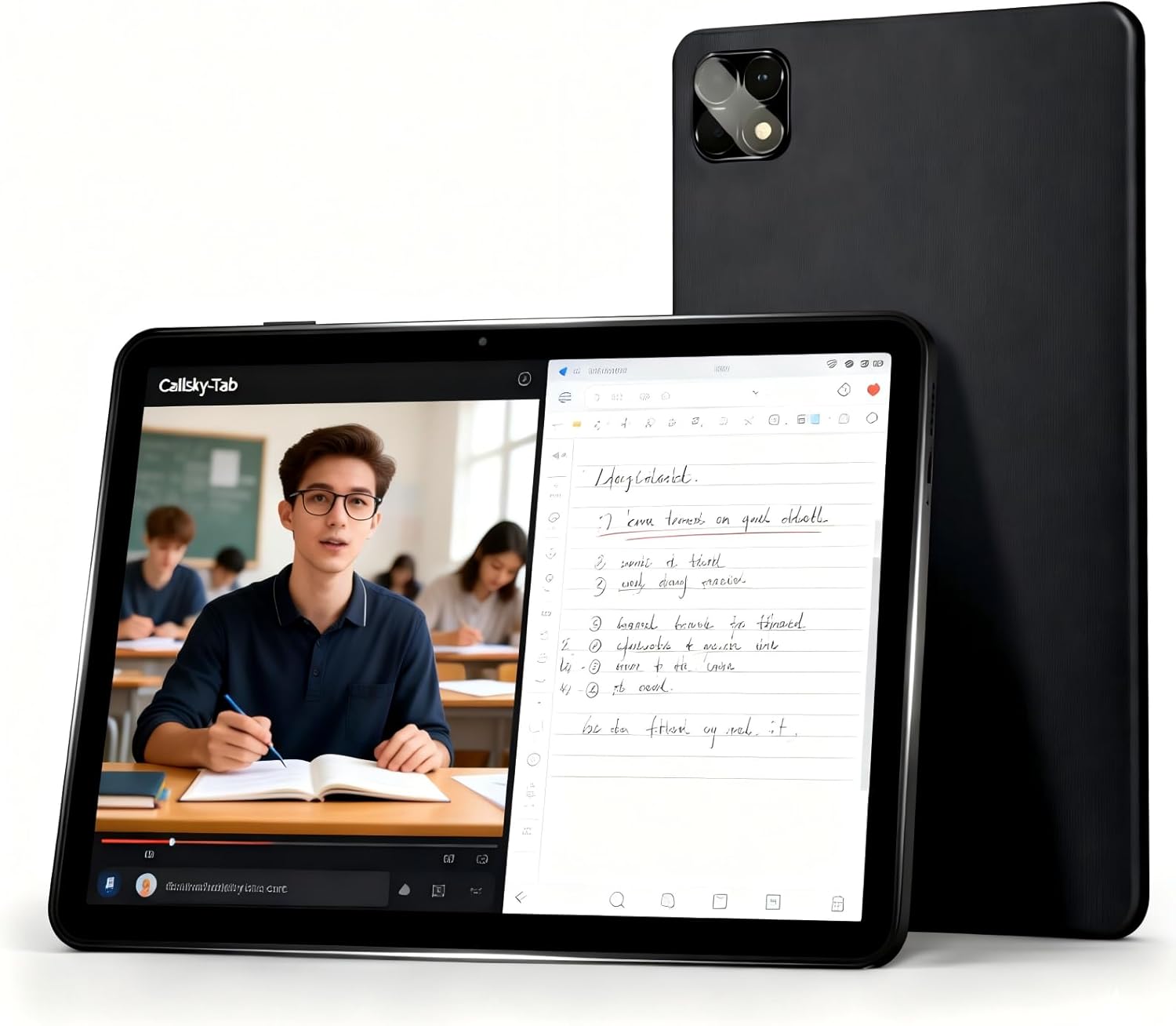 Android Tablets 10 inch for Students: Anti Glare Eye Protection IPS Screen ≤1.5% Glare Clear by Window – 12GB RAM 128GB ROM (64GB TF Card Included) 6000mAh Battery 3.5mm Headphone Jack