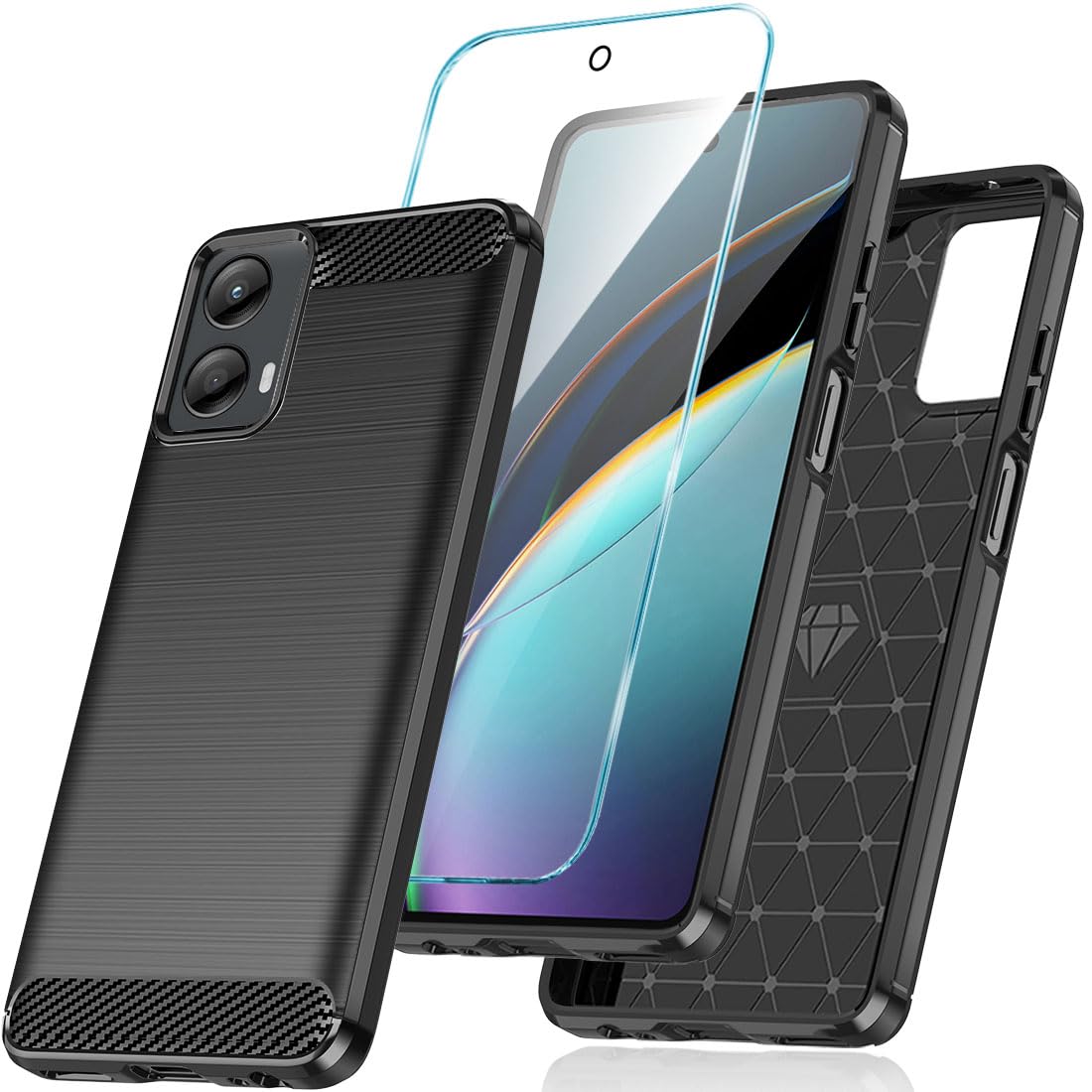 for Moto G-5G 2024 Case: with Tempered Glass Screen Protector Robust Durable Stylish and Lightweight Design for Motorola G 5G 2024 Case 𝐍𝐨𝐭 𝐅𝐢𝐭" 𝐆 𝐏𝐥𝐚𝐲 𝟐𝟎𝟐𝟒",Black
