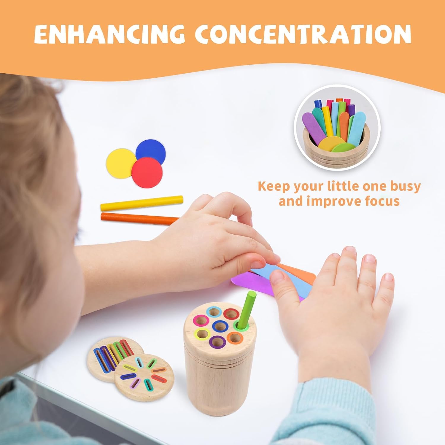 Montessori Toys for Toddlers - 3 in 1 Sorting Puzzle -6 Montessori Toys for Toddlers - 3 in 1 Sorting Puzzle -6