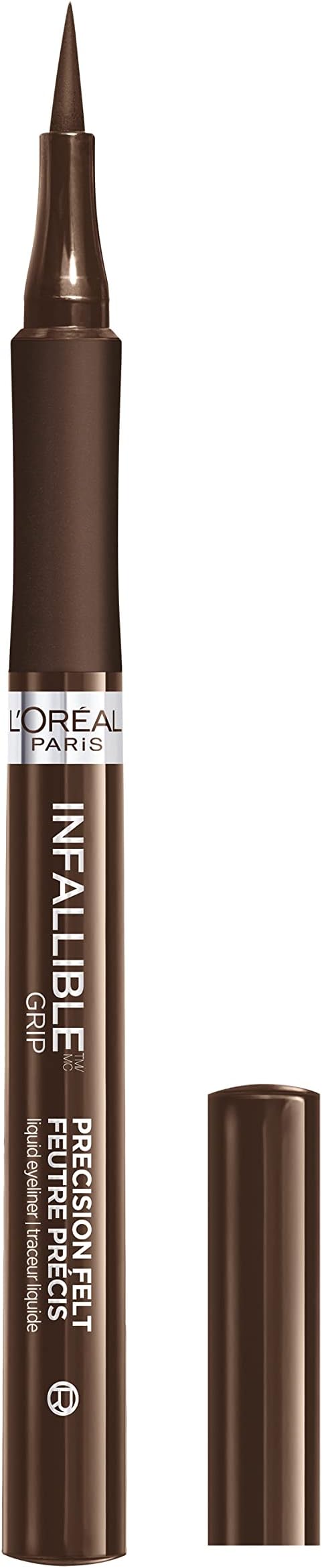L'Oreal Paris L’Oreal Paris Makeup Infallible Grip Precision Felt Eyeliner, Smudge Resistant, Long Lasting Waterproof Eyeliner, Brown, Brown, 0.03 fl oz