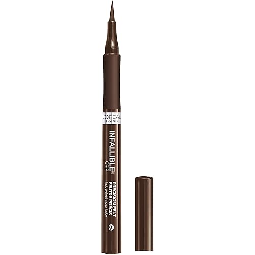L’Oréal Paris L’Oreal Paris Makeup Infallible Grip Precision Felt Eyeliner, Smudge Resistant, Long Lasting Waterproof Eyeliner, Brown, Brown, 0.03 fl oz