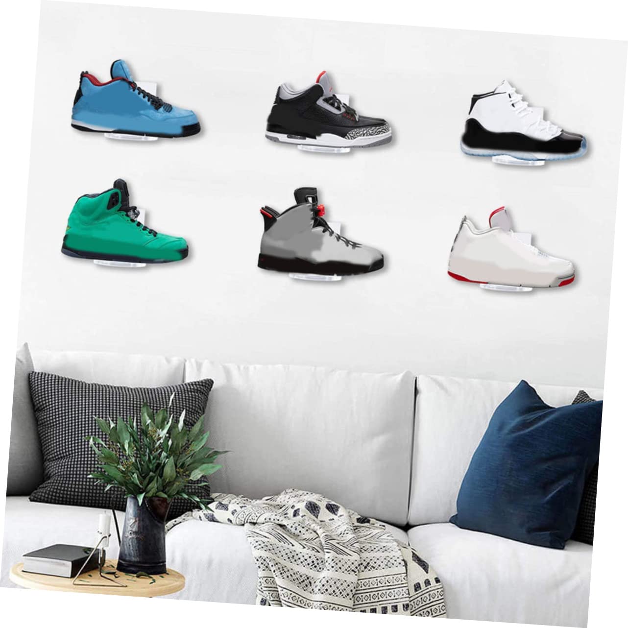 STOBAZA Display Shoe -Mounted Shoes Shelf Floating Design Acrylic Material for Stores