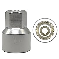 Vista 34 de ABC-67 21Pt Outer Ring 2mm Wheel Locking Nut Key for Porsche VW Toureg Panamera/Cayenne/Macan/Cayman/SUV, Nut Socket Adapter, Anti-Theft Lug Nut