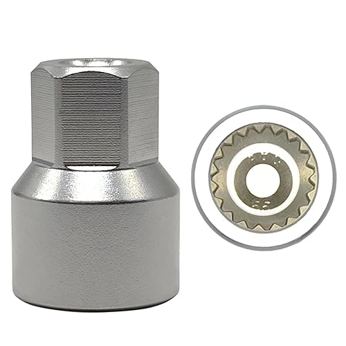 Vista 34 de ABC-67 21Pt Outer Ring 2mm Wheel Locking Nut Key for Porsche VW Toureg Panamera/Cayenne/Macan/Cayman/SUV, Nut Socket Adapter, Anti-Theft Lug Nut