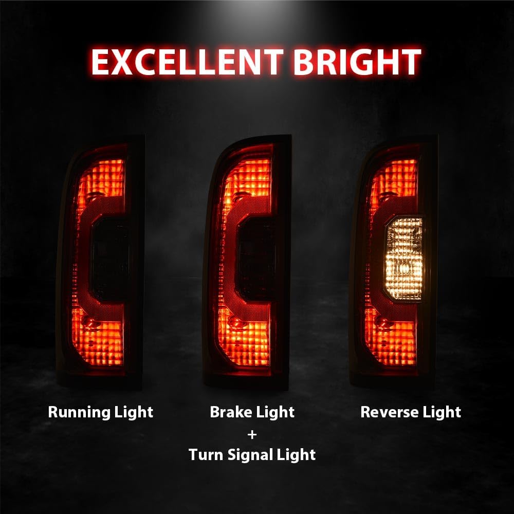 CHEDA Tail Lights w/Bulbs Red & Clear Lens Pair Compatible with GMC Canyon 2015-2022(Submodel:Terrain,Denali,Base,SL,SLE,SLT,AT4,Elevation) Rear Lamp Assembly Pilotos Traseros Conjunto