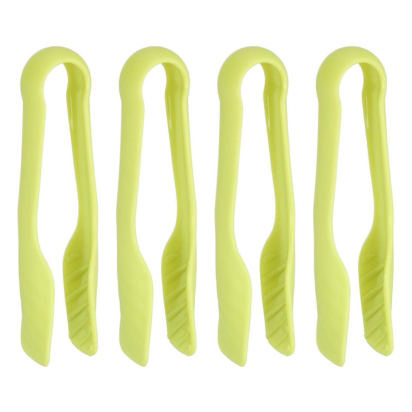 sourcing map 4 Pcs Toaster Tongs, 6 Inch Kitchen Serving Tongs Bread Salad Clip Heat Resistant Food Clamps for Cooking Baking BBQ Buffet Tools, Green