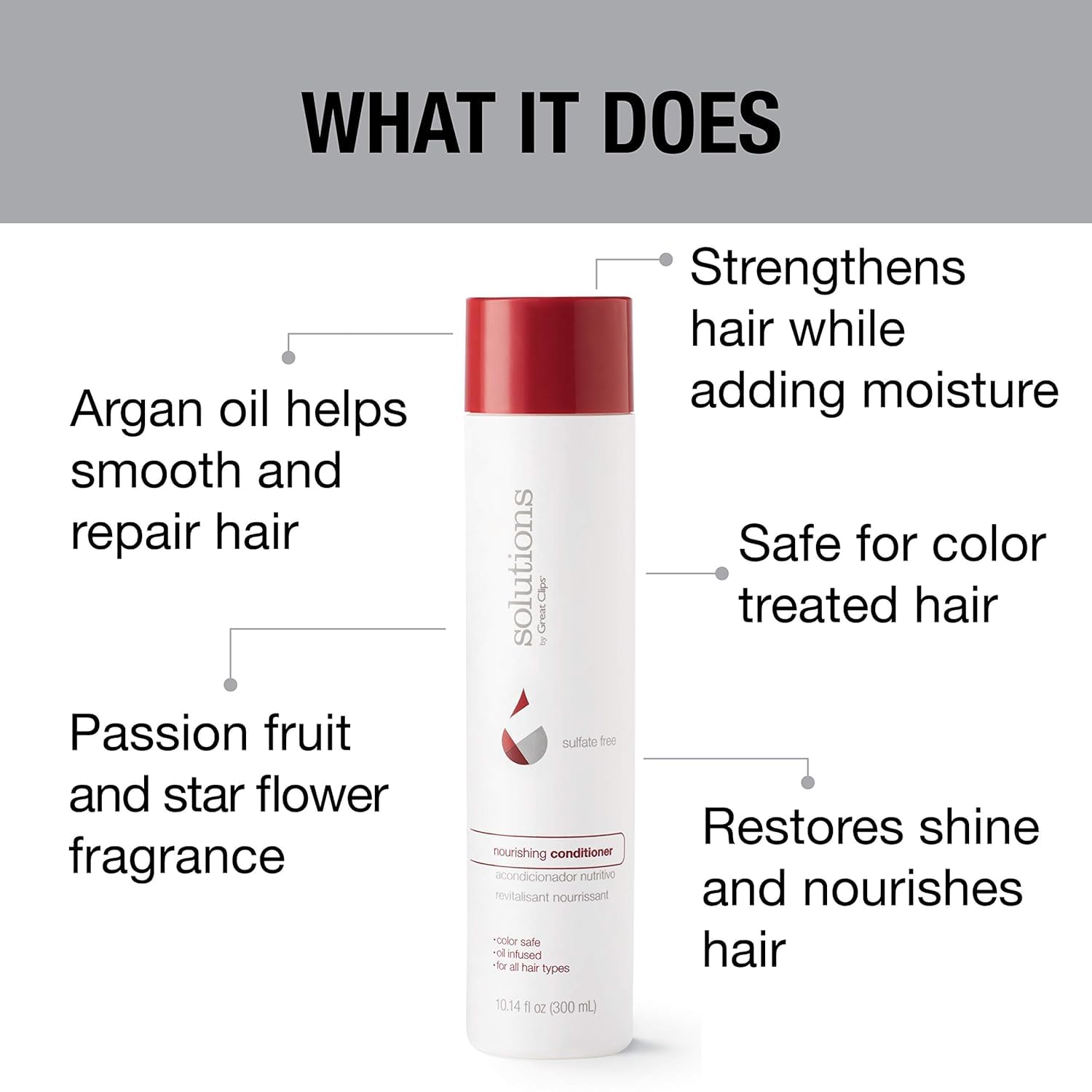 GREAT CLIPS Solutions Nourishing Conditioner | Argan Oil | Sulfate and Paraben Free | Hydrates and Repairs Hair | Safe for Colored-Treated Hair (32oz)