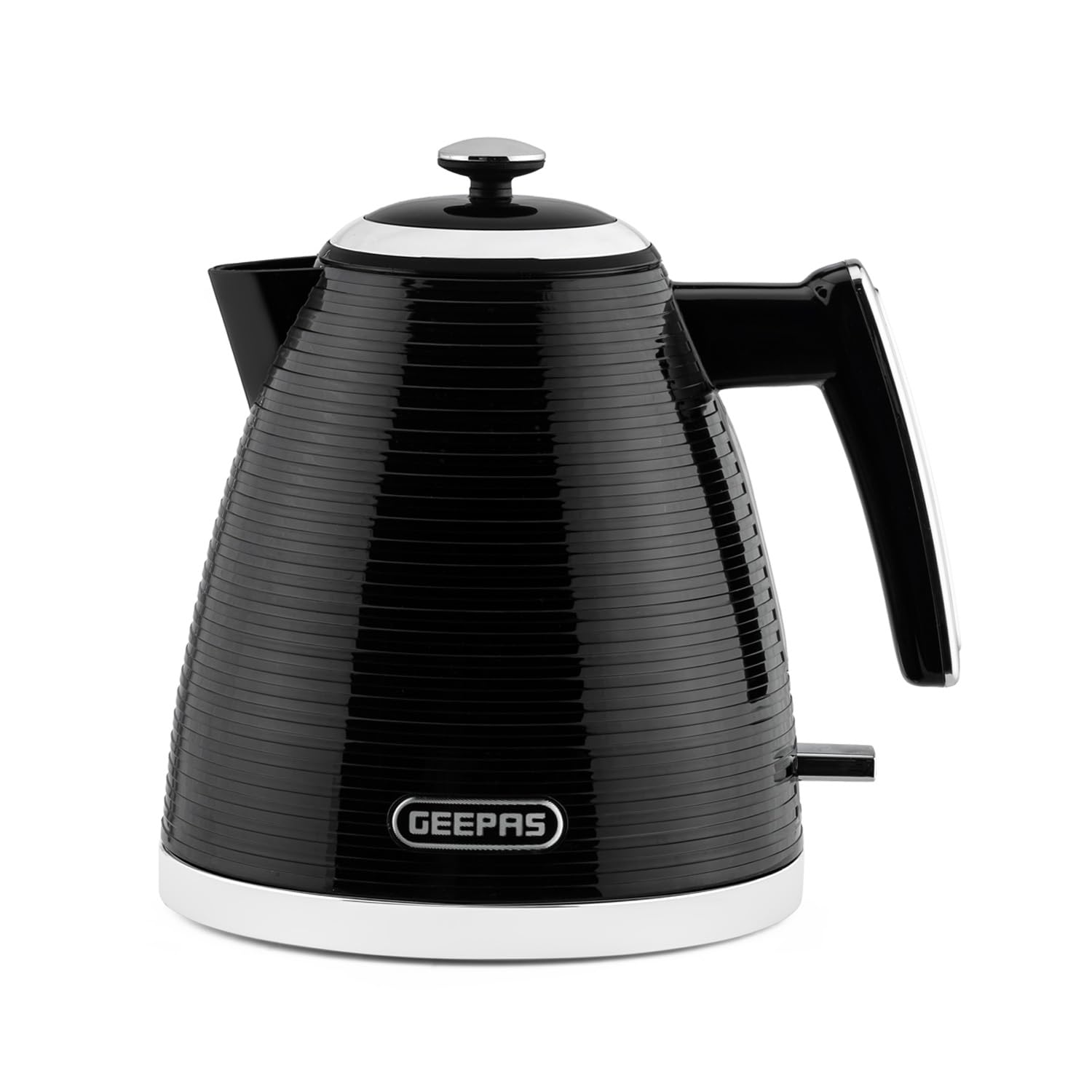 GEEPAS Linear 1.7L Electric Kettle | Rapid Boil Cordless Jug Kettle for Hot Water Tea Coffee | Auto Shut-Off 360° Swivel Base Boil Dry Protection Easy Pour Switch illuminated | 3000W Black