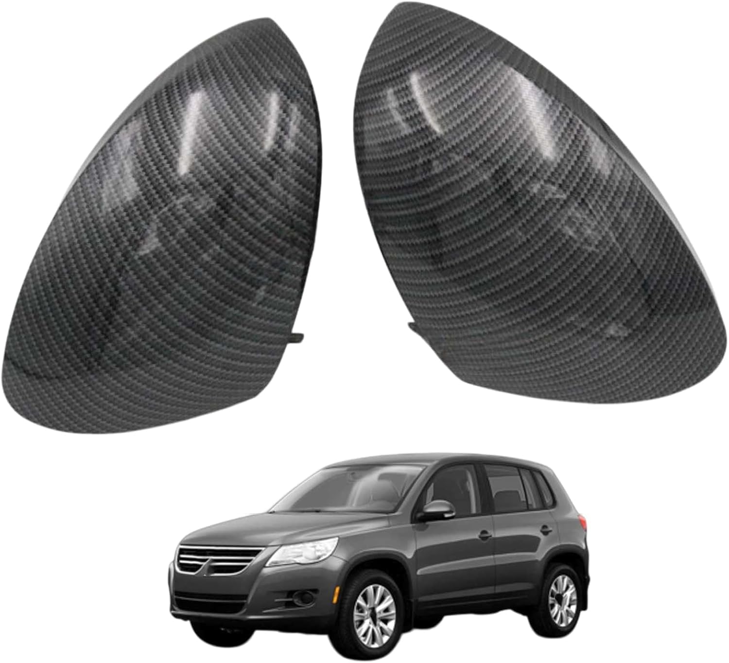 XJPGHA Wing Mirror Covers Caps for VW Tiguan 2008-2015, Sturdy Durable Cover Housing Door Mirror Vehicle Accessory Rearview Side Covers