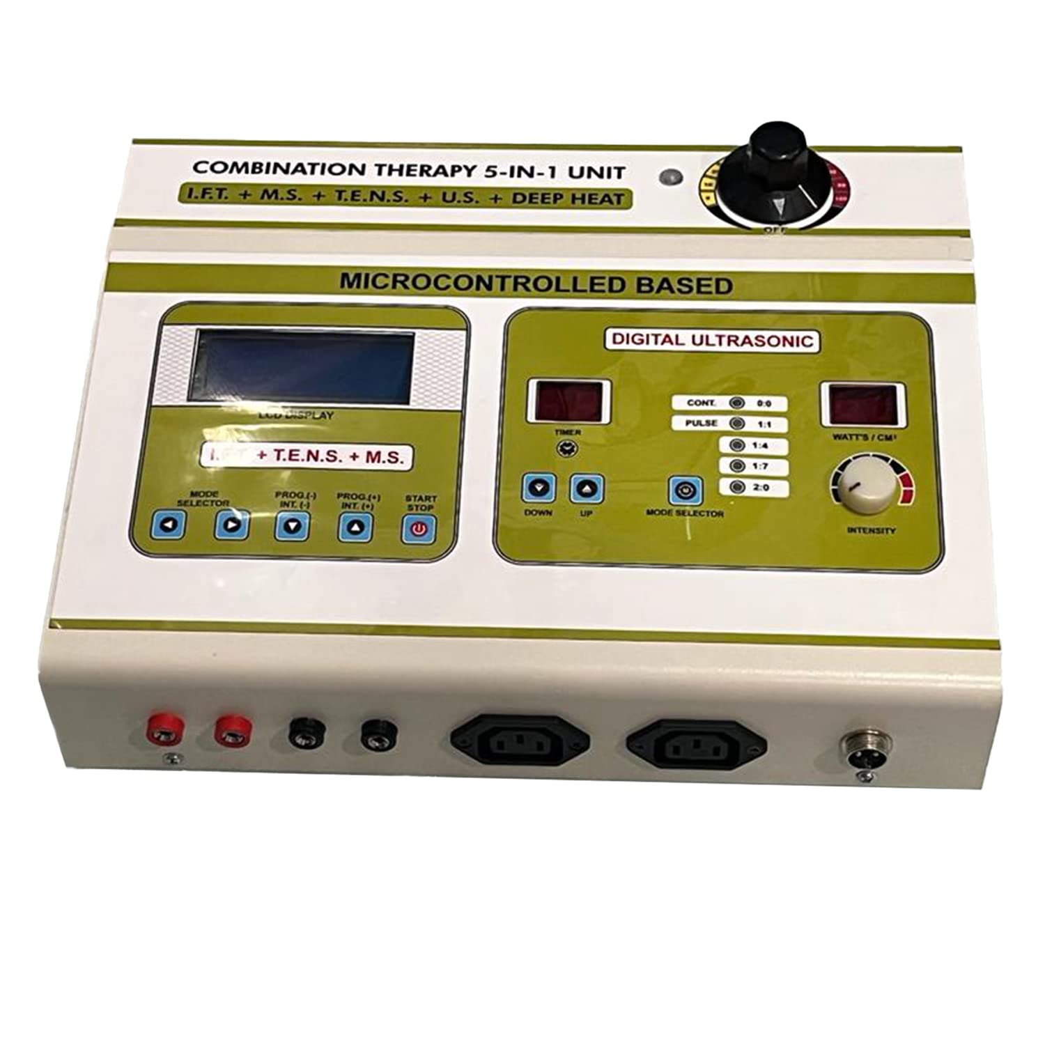 MEDITEK ONLINE Combination Therapy 5-in-1 Unit (IFT.+ MS.+ Tens.+Russian+US.+DEEP HEAT) Micro Controlled Based tens Electrotherapy Device