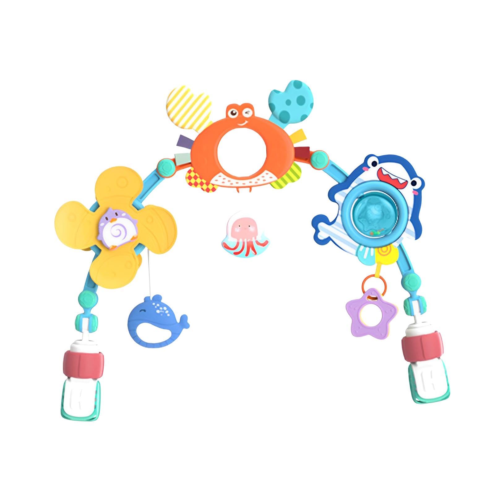 Sharplace Arco Gioco per Passeggino, Arco attività, Giocattolo per Culla, Giostrina per Lettino, Giocattolo Musicale a Forma di Animali per Bambini da 0 Me, Granchio