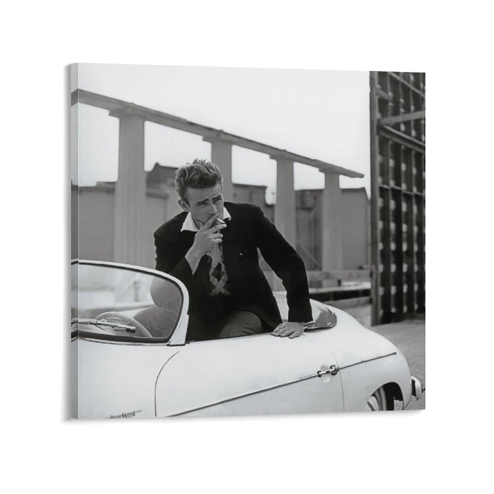 Amazon.co.jp: ポスター ジェームスディーンホワイトカー アート