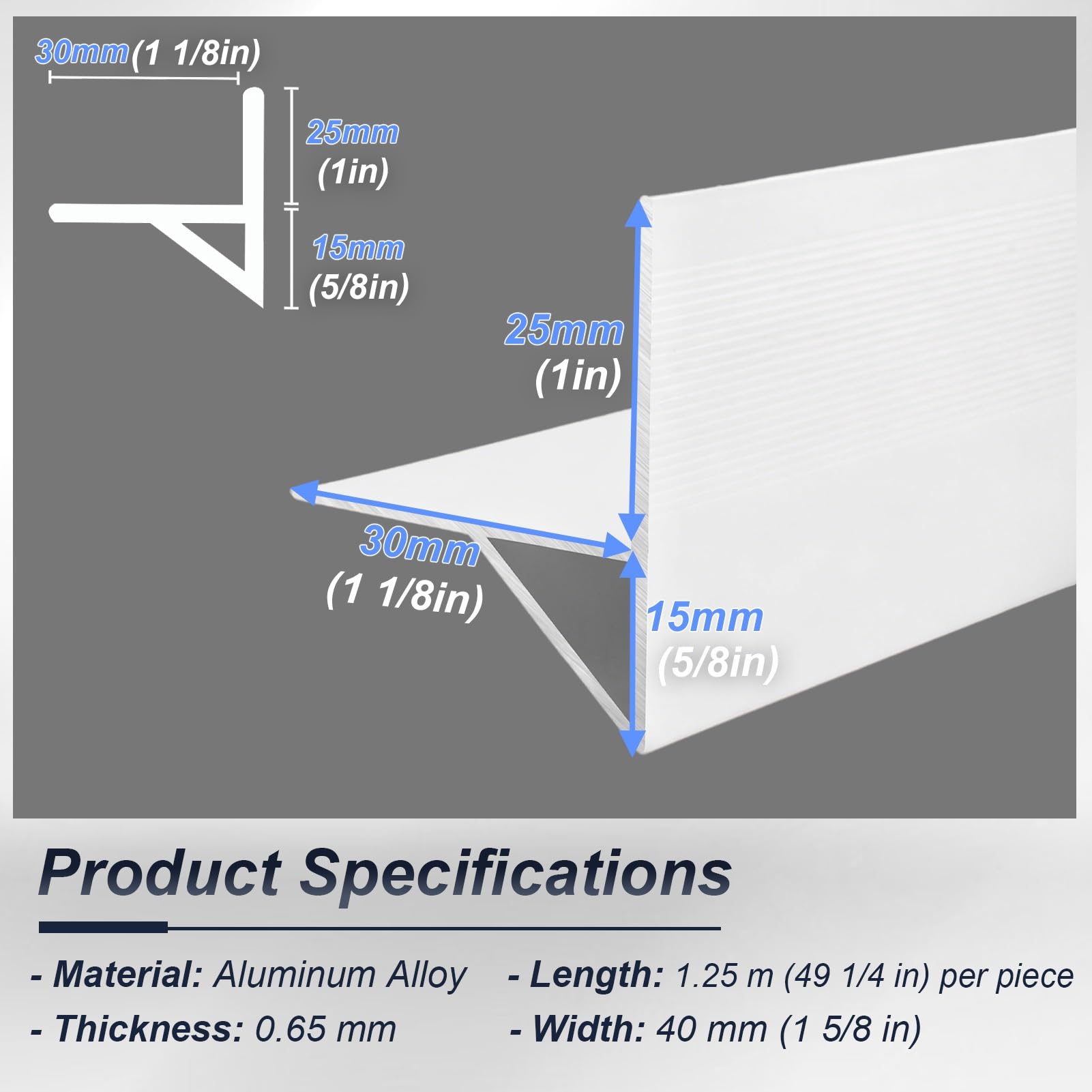 Perfil Goteron Exterior Perfil de Aluminio con Borde de Goteo Ensanchado para Balcones Adosados ​​a La Pared; Canaliza El Agua de Lluvia y Evita Manchas La Fachada(White,6pcs)