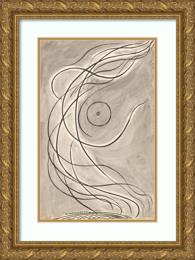 ArtDirect Abraham Walkowitz 13x18 Gold Ornate Frame and Double Matted Museum Art Print Titled - Dance Abstraction; Isadora Duncan (Or ‘Rhythmic Line’) (1920)
