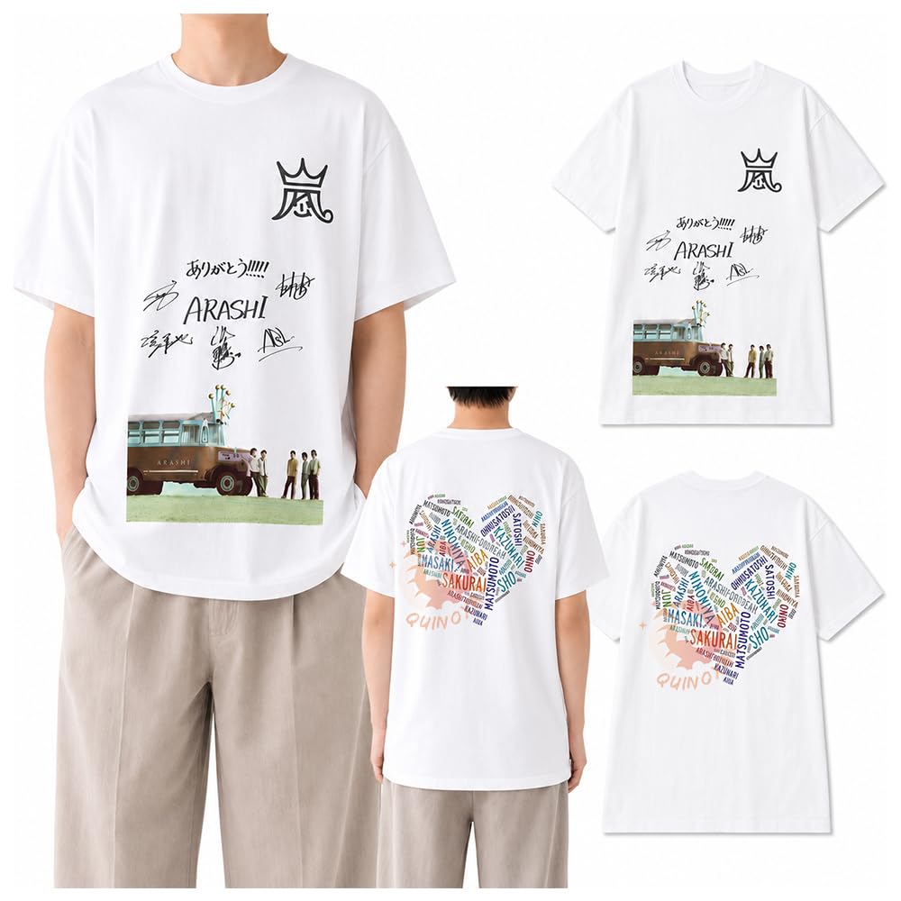 Amazon.co.jp: [Quinoxar] 嵐 Five Tシャツ 半袖 綿 応援グッズ 記念