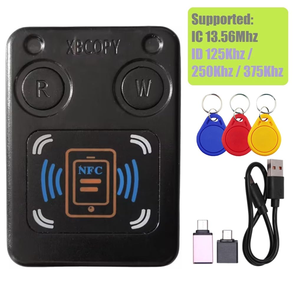 Lector de Tarjetas con Chip Inteligente RFID NFC, Copiadora + con IC 3XCUID, 13,56 MHz, ID, 125 Khz, 250 Khz, 375 Khz, Clonador de Token RFID