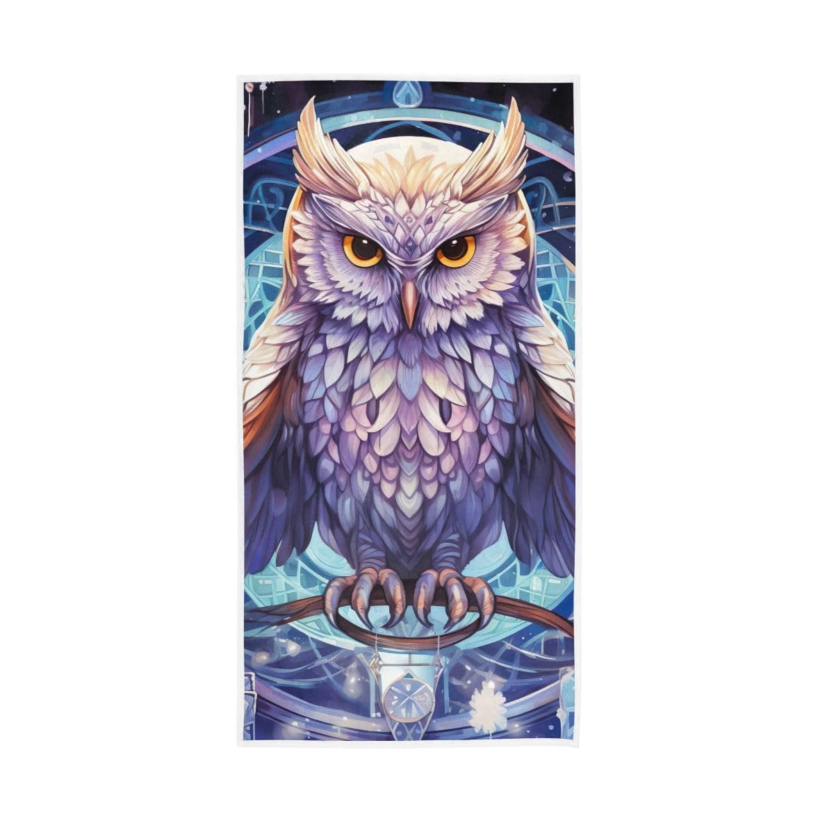 HUYGD Owl Purple Blue Astrolabe Hand Towel, Hand Towels Decorative 15 x 30 Inches, Lightweight Towels